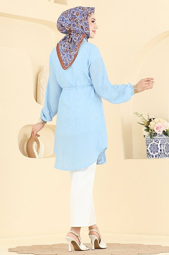 moda selvim Tunic 0177ERK1158 Baby Blue - Thumbnail