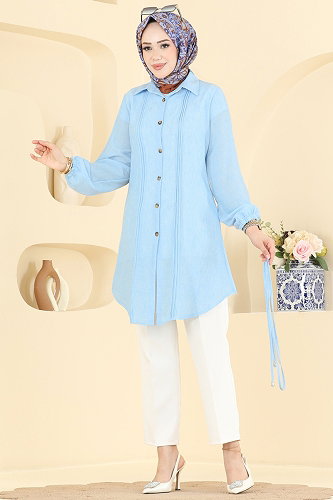 moda selvim Tunic 0177ERK1158 Baby Blue - Thumbnail