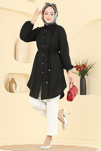 moda selvim Tunic 0177ERK1158 Black - Thumbnail