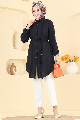 moda selvim بلوز كحلي 0177ERK1158 - Thumbnail
