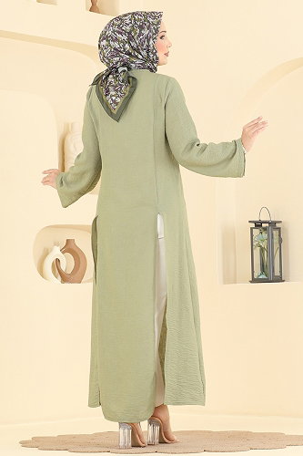 moda selvim Tunic 0178ERK1158 Almond Green - Thumbnail