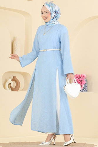 moda selvim Tunic 0178ERK1158 Baby Blue - Thumbnail
