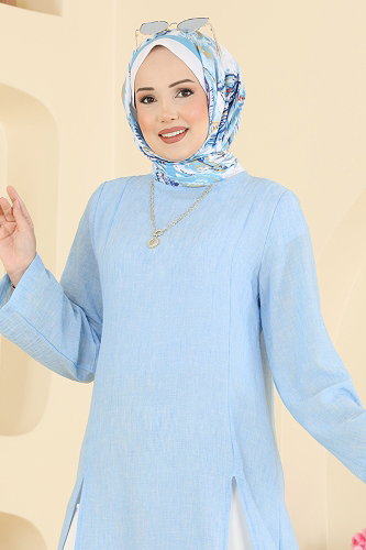 moda selvim Tunic 0178ERK1158 Baby Blue - Thumbnail