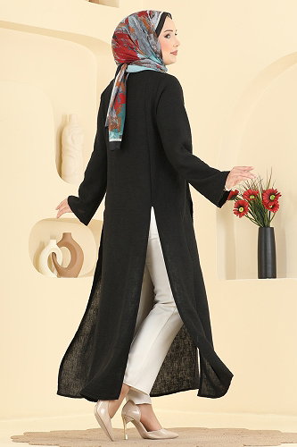 moda selvim Tunic 0178ERK1158 Black - Thumbnail
