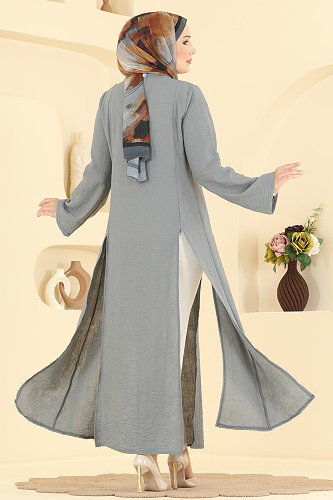 moda selvim Tunic 0178ERK1158 Gray - Thumbnail