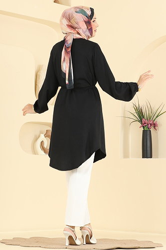 moda selvim بلوز أسود 0179BG354 - Thumbnail