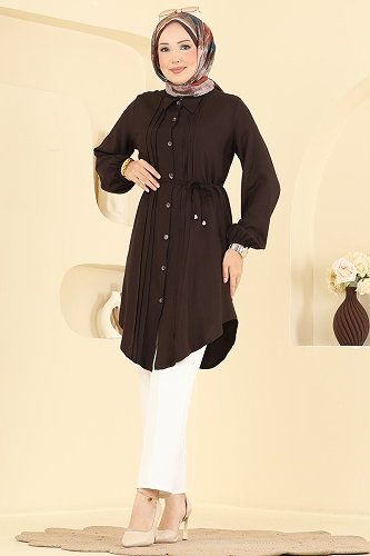 moda selvim بلوز بني 0179BG354 - Thumbnail