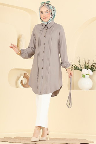 moda selvim بلوز بيج غامق 0179BG354 - Thumbnail