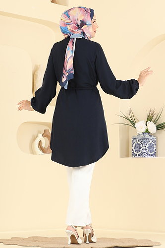 moda selvim Tunic 0179BG354 Navy Blue - Thumbnail