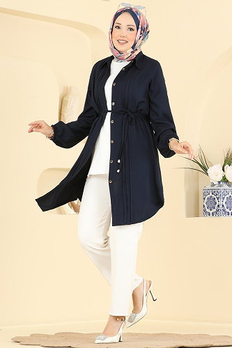 moda selvim بلوز كحلي 0179BG354 - Thumbnail
