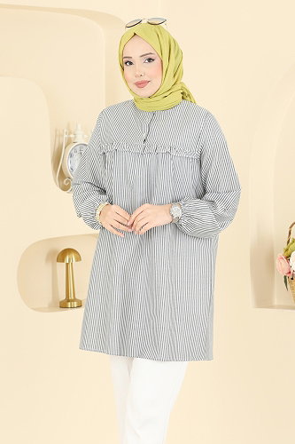 moda selvim Tunic 026MR1078 Black - Thumbnail