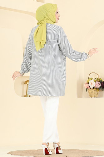 moda selvim Tunic 026MR1078 Black - Thumbnail