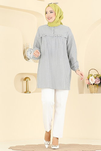 moda selvim بلوز أسود 026MR1078 - Thumbnail