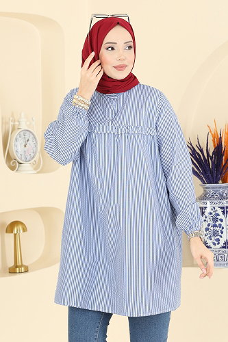 moda selvim Tunic 026MR1078 Navy Blue - Thumbnail