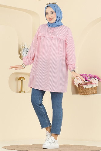 moda selvim Tunic 026MR1078 Pink - Thumbnail