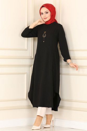 moda selvim Tunic 0645FYZ804 Black - Thumbnail