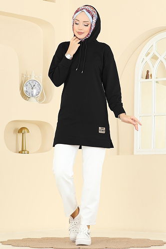 moda selvim بلوز أسود 1000ETT926 - Thumbnail