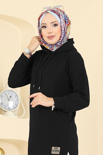 moda selvim بلوز أسود 1000ETT926 - Thumbnail