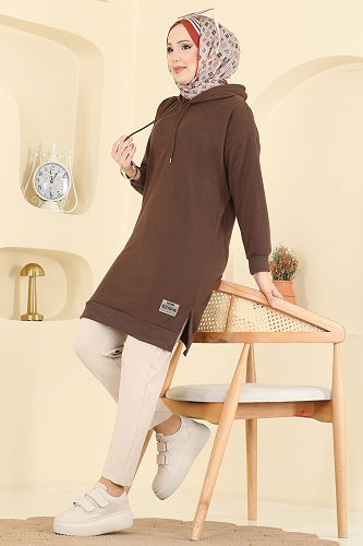 moda selvim Tunic 1000ETT926 Brown - Thumbnail
