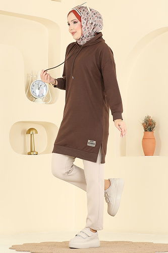 moda selvim Tunic 1000ETT926 Brown - Thumbnail