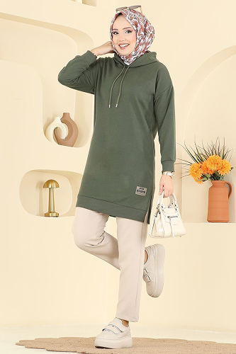 moda selvim Tunic 1000ETT926 Khaki - Thumbnail