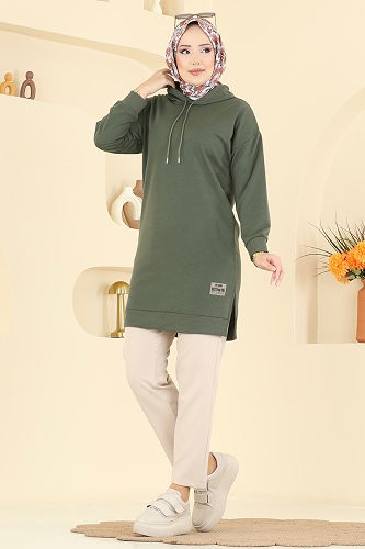 moda selvim Tunic 1000ETT926 Khaki - Thumbnail