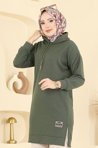 moda selvim Tunic 1000ETT926 Khaki - Thumbnail