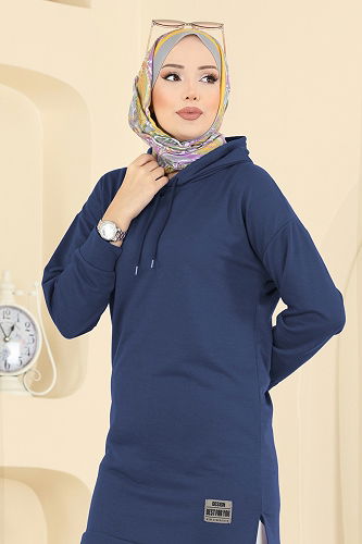 moda selvim Tunic 1000ETT926 Navy Blue - Thumbnail