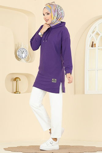 moda selvim Tunic 1000ETT926 Purple - Thumbnail