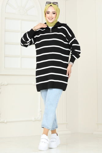 moda selvim Tunic 1002KLN570 Black - Thumbnail