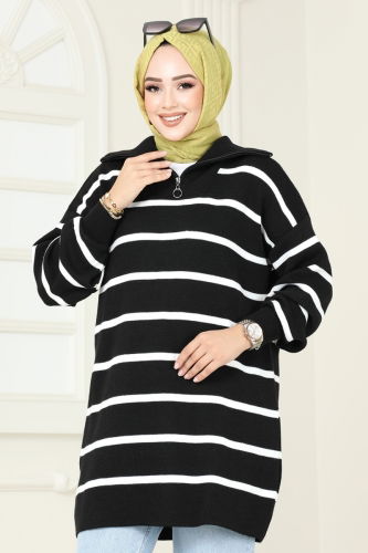 moda selvim Tunic 1002KLN570 Black - Thumbnail