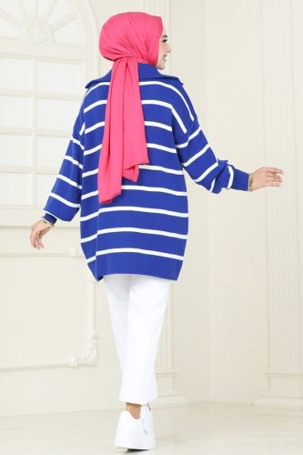 moda selvim Tunic 1002KLN570 Saxe - Thumbnail