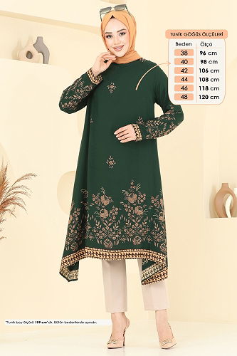 moda selvim بلوز زيتي 1003ZNN863 - Thumbnail