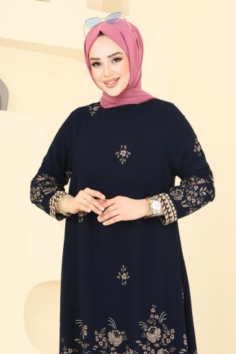 moda selvim Tunic 1003ZNN863 Navy Blue - Thumbnail