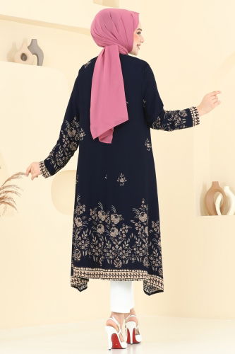 moda selvim Tunic 1003ZNN863 Navy Blue - Thumbnail