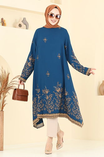 moda selvim بلوز بترولي 1003ZNN863 - Thumbnail