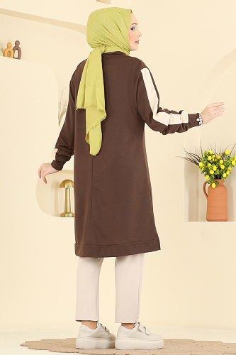 moda selvim Tunic 1006ETT926 Brown - Thumbnail