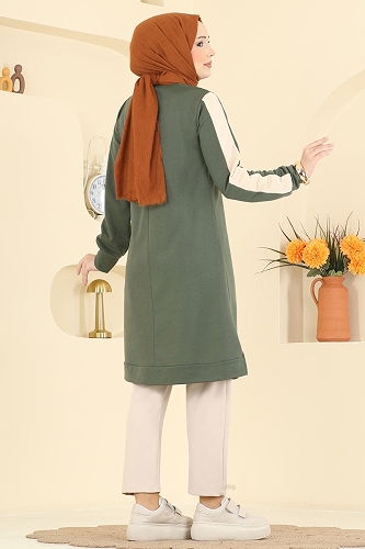 moda selvim بلوز اخضر عفني 1006ETT926 - Thumbnail