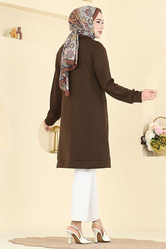 moda selvim بلوز بني 1008ETT926 - Thumbnail