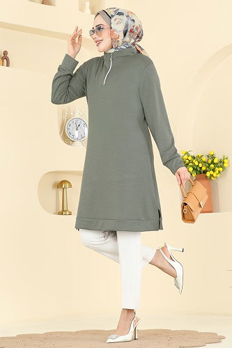 moda selvim Tunic 1008ETT926 Khaki - Thumbnail