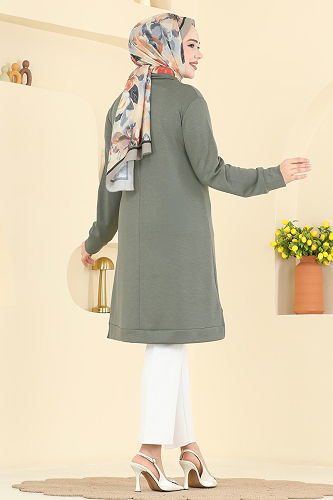 moda selvim Tunic 1008ETT926 Khaki - Thumbnail