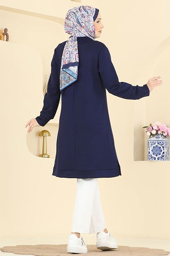 moda selvim بلوز كحلي 1008ETT926 - Thumbnail