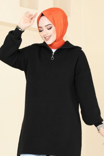 moda selvim Tunic 1010KLN570 Black - Thumbnail