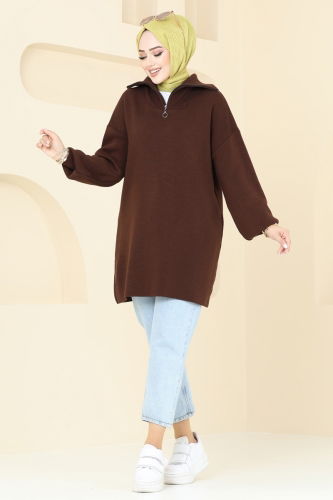 moda selvim Tunic 1010KLN570 Brown - Thumbnail