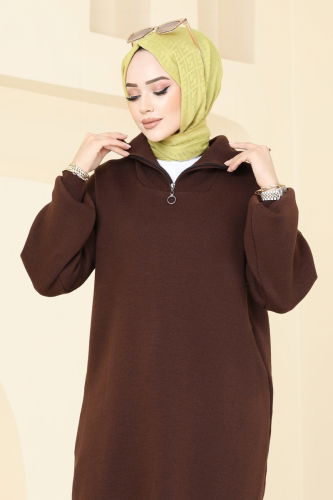 moda selvim Tunic 1010KLN570 Brown - Thumbnail