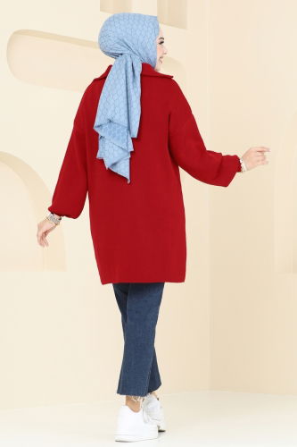 moda selvim Tunic 1010KLN570 Red - Thumbnail