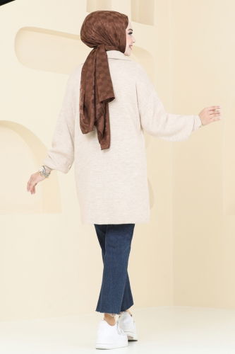 moda selvim Tunic 1010KLN570 Stone - Thumbnail