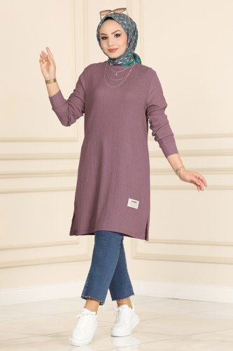 moda selvim Tunic 1010YNS793 Dark Lilac - Thumbnail