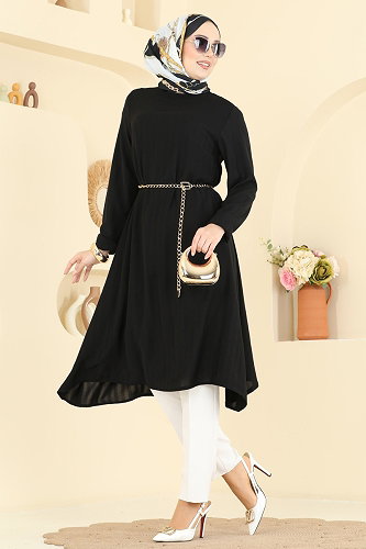 moda selvim Tunic 1011ZNNK1102 Black - Thumbnail