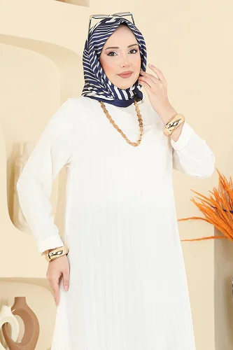 moda selvim Tunic 1011ZNNK1102 Ecru - Thumbnail